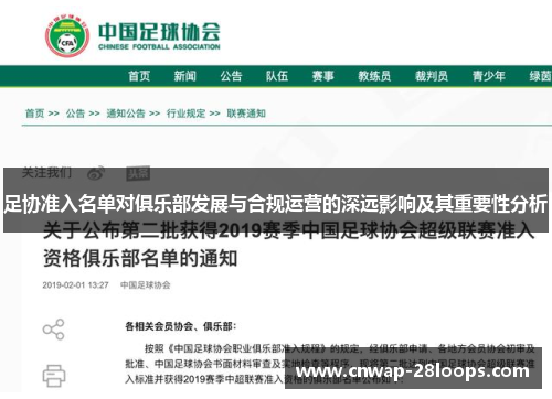 足协准入名单对俱乐部发展与合规运营的深远影响及其重要性分析 足协准入名单对俱乐部发展与合规运营的深远影响及其重要性分析